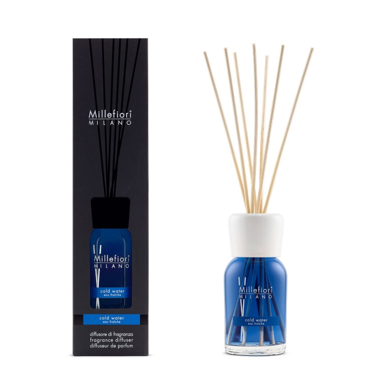 Millefiori Αρωματικά χώρου με στικς 100ml σειρά Cold water Milano    Αρωματικά Στικς