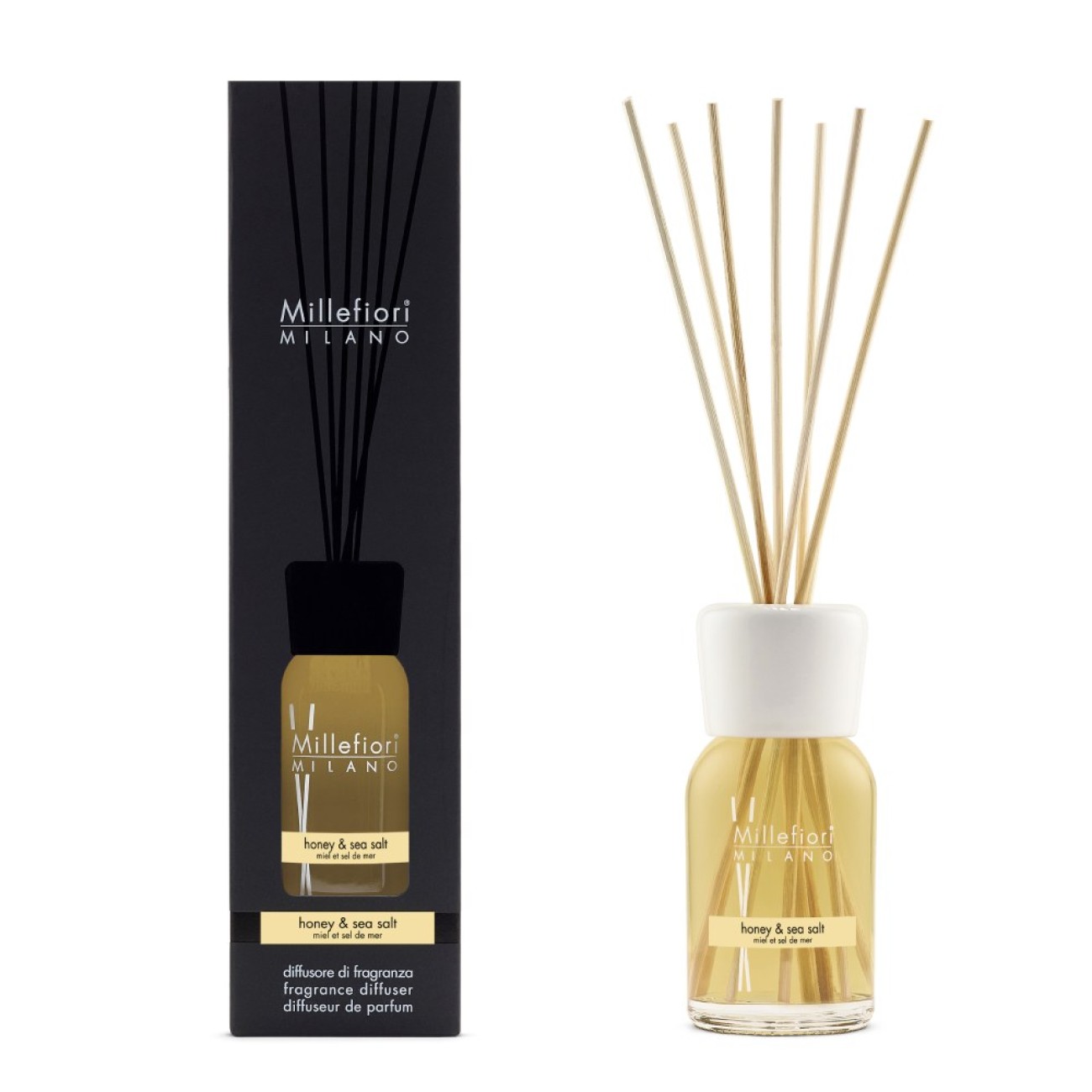 Millefiori Αρωματικά χώρου με στικς 100ml σειρά Μέλι & Θαλασσινό αλάτι Milano   Αρωματικά Στικς