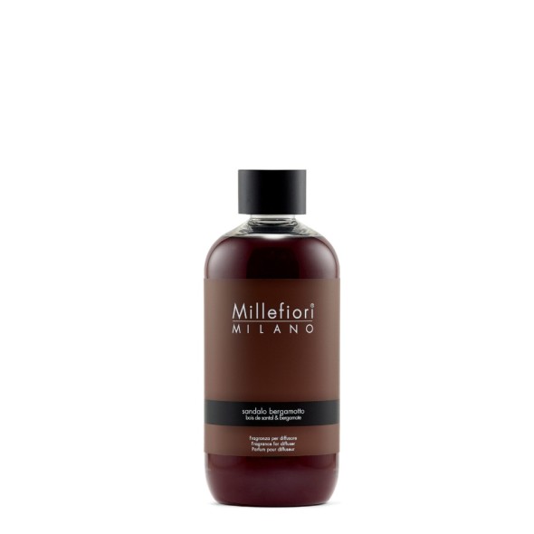 Millefiori Refill/Ανταλλακτικό Αρωματικού χώρου 250ml σειρά Σανδαλόξυλο και Περγαμόντο Milano   
