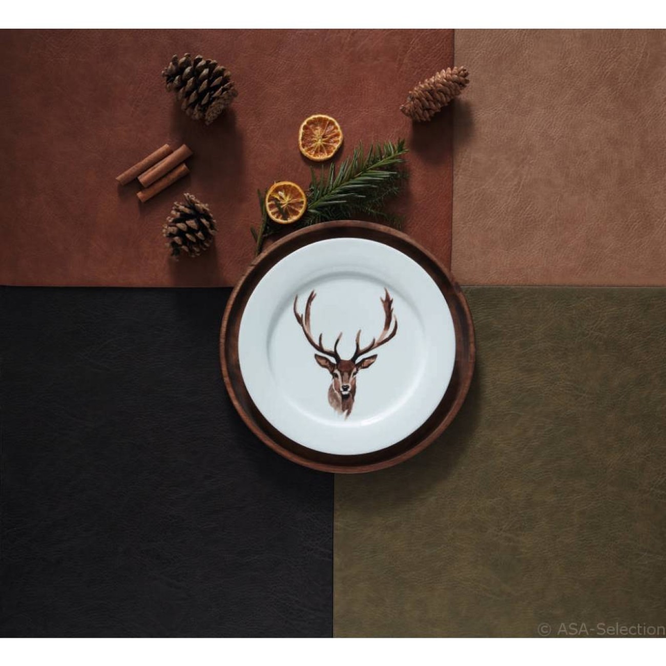 ASA Selection Σουπλά 33x46εκ. σκούρο καφέ σειρά Vegan Τραπεζομάντηλα / Runner / Σουπλά