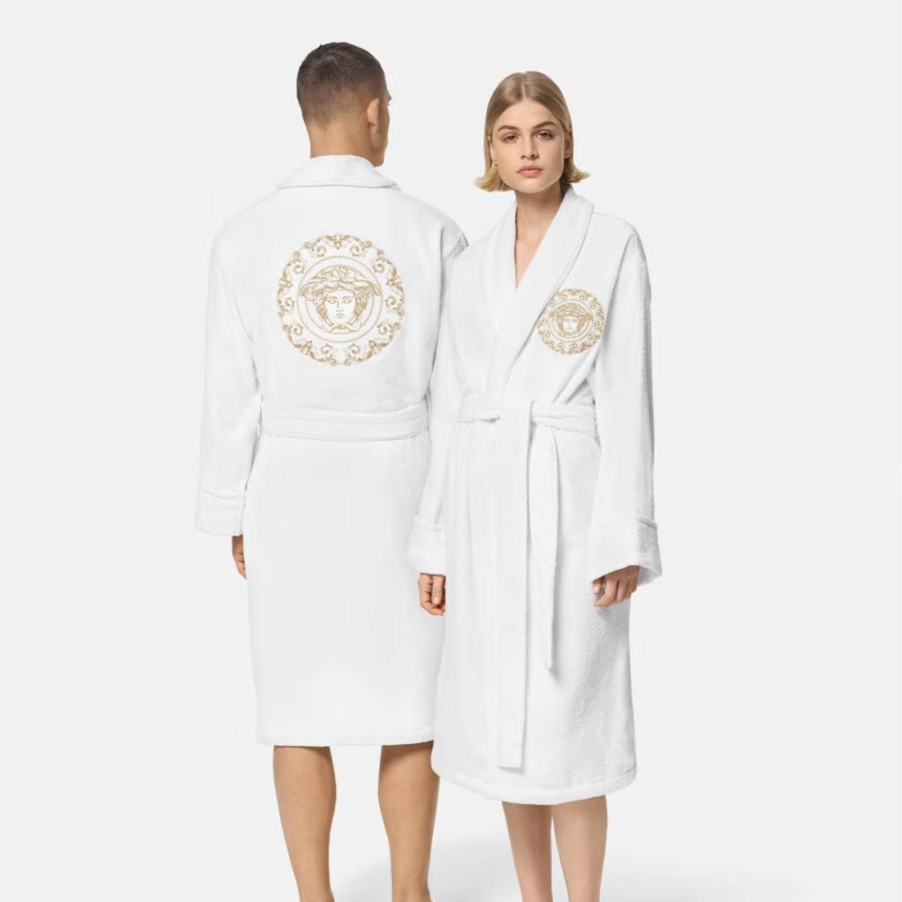Versace Μπουρνούζι λευκό/χρυσό extra large σειρά Medusa Gala Μπουρνούζια