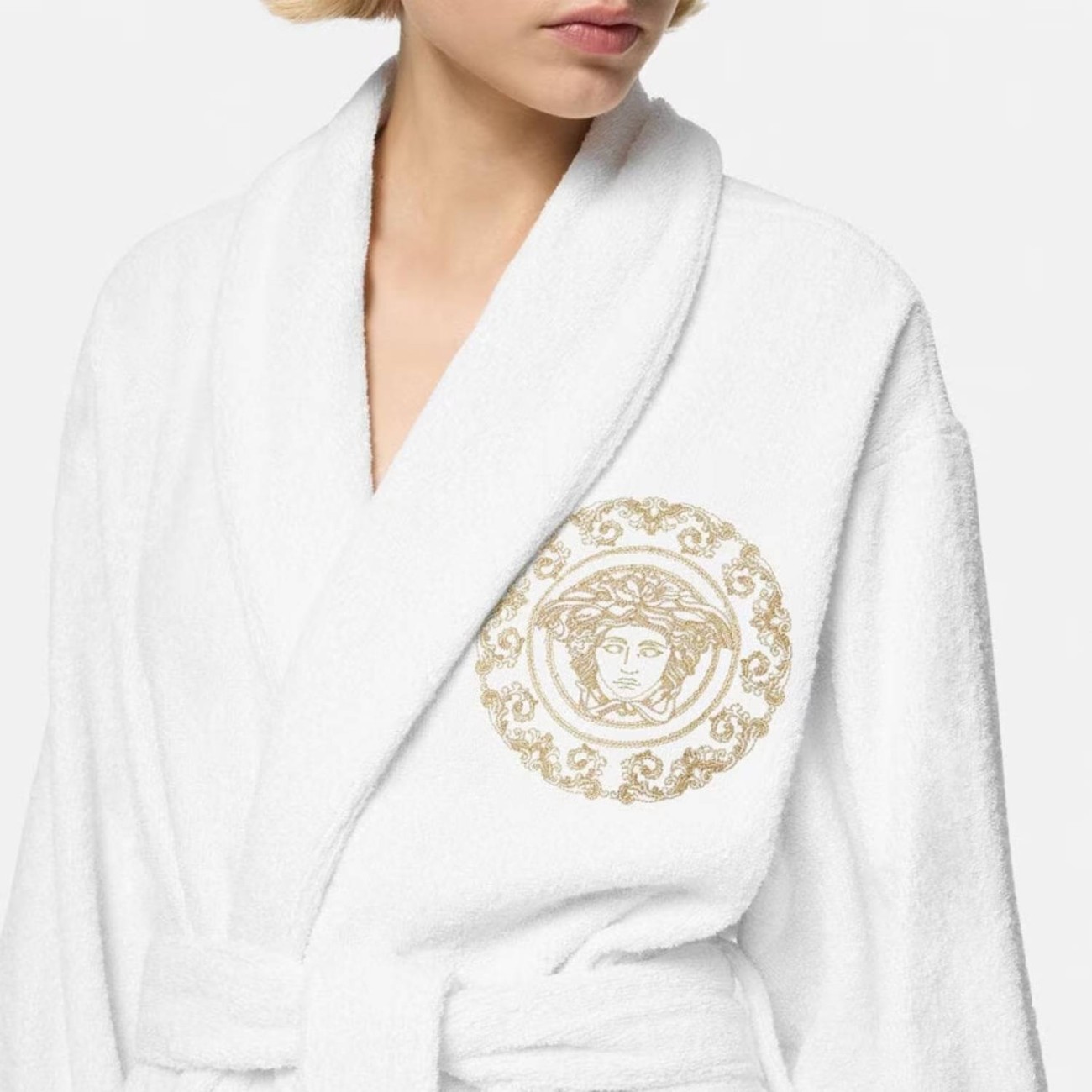 Versace Μπουρνούζι λευκό/χρυσό extra large σειρά Medusa Gala Μπουρνούζια