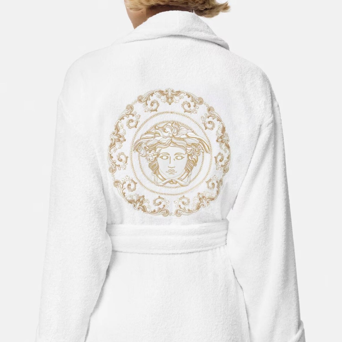 Versace Μπουρνούζι λευκό/χρυσό extra large σειρά Medusa Gala Μπουρνούζια