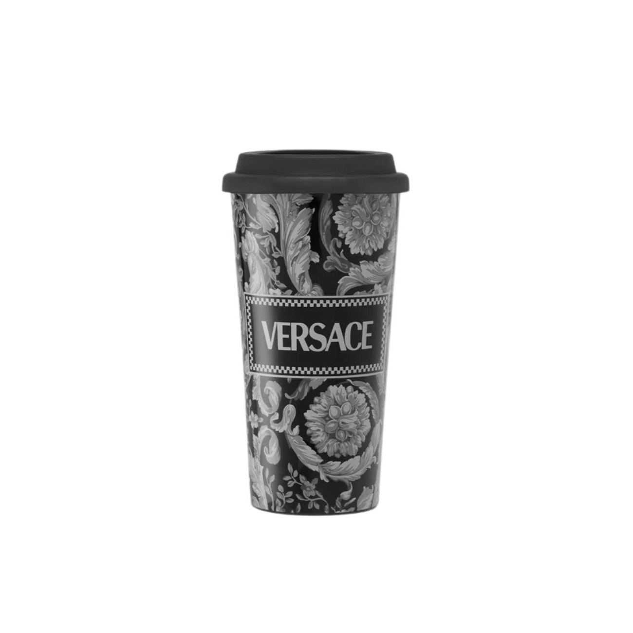Versace Κούπα με καπάκι μαύρο/γκρι 500 ml σειρά Barocco Barocco Haze by Rosenthal/Versace