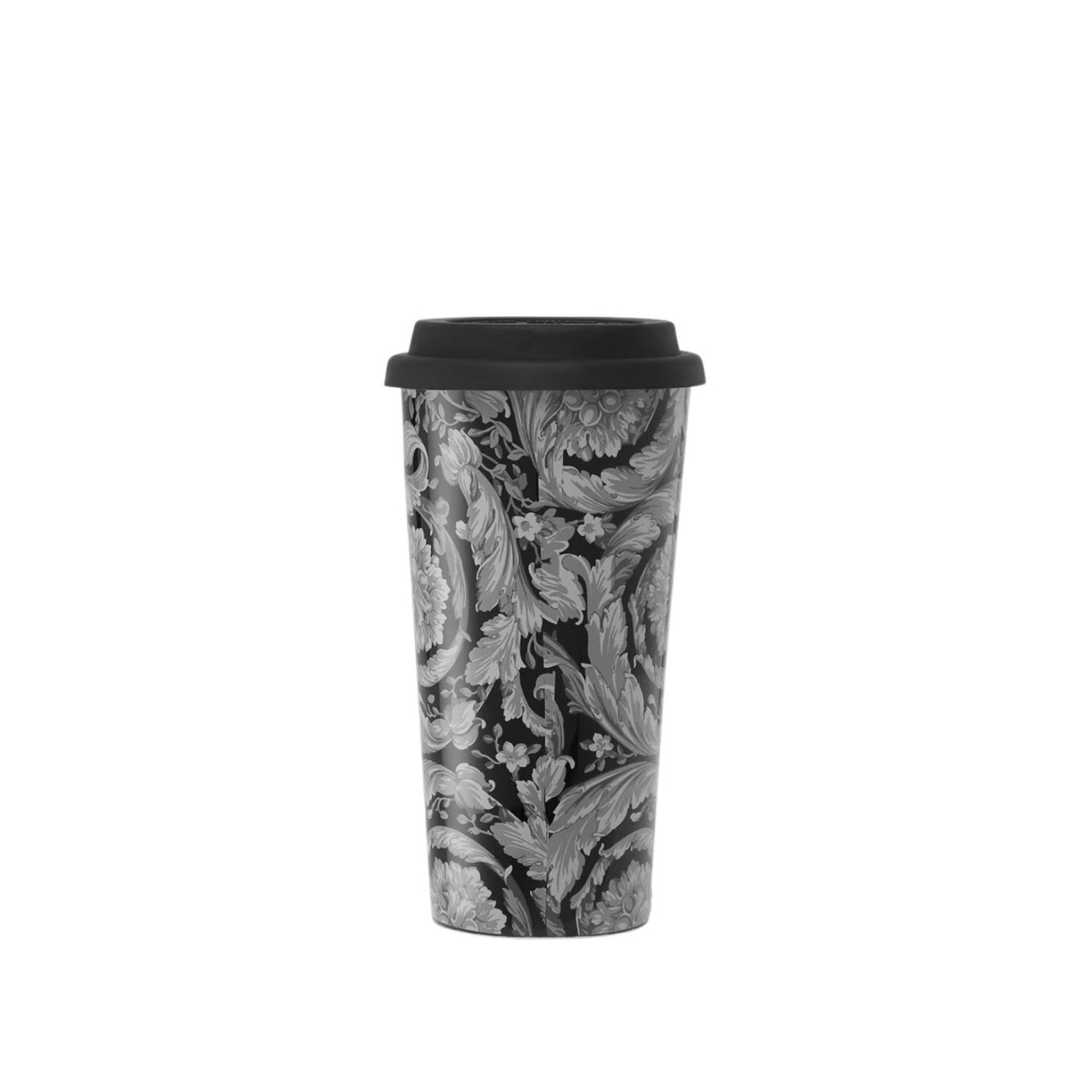 Versace Κούπα με καπάκι μαύρο/γκρι 500 ml σειρά Barocco Barocco Haze by Rosenthal/Versace