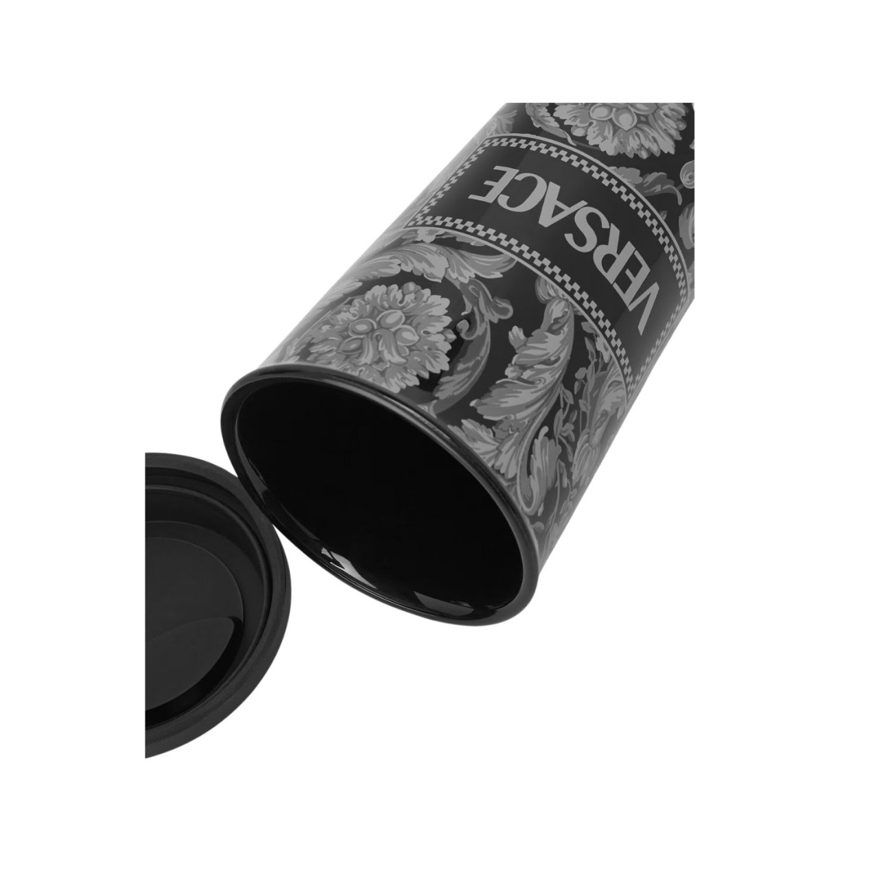 Versace Κούπα με καπάκι μαύρο/γκρι 500 ml σειρά Barocco Barocco Haze by Rosenthal/Versace