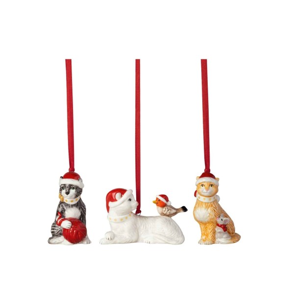 Villeroy & Boch Στολίδι πορσελάνινο σετ 3 τεμ. Cats σειρά Nostalgic Ornaments