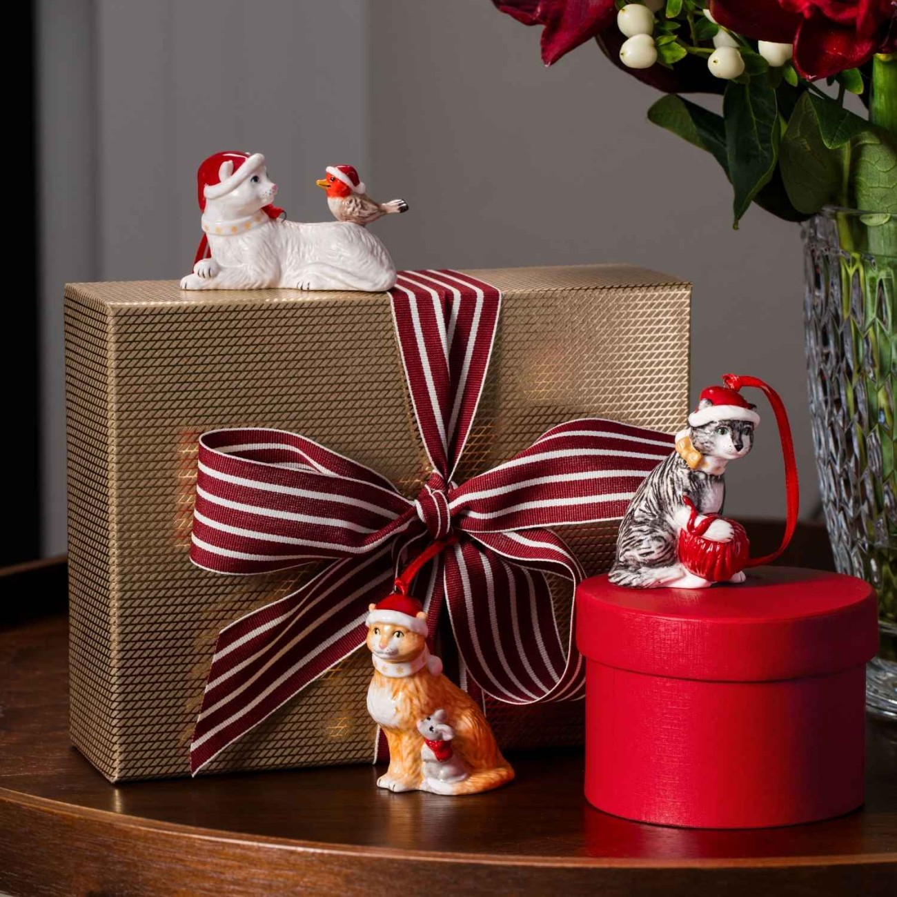 Villeroy & Boch Στολίδι πορσελάνινο σετ 3 τεμ. Cats σειρά Nostalgic Ornaments Χριστουγεννιάτικα