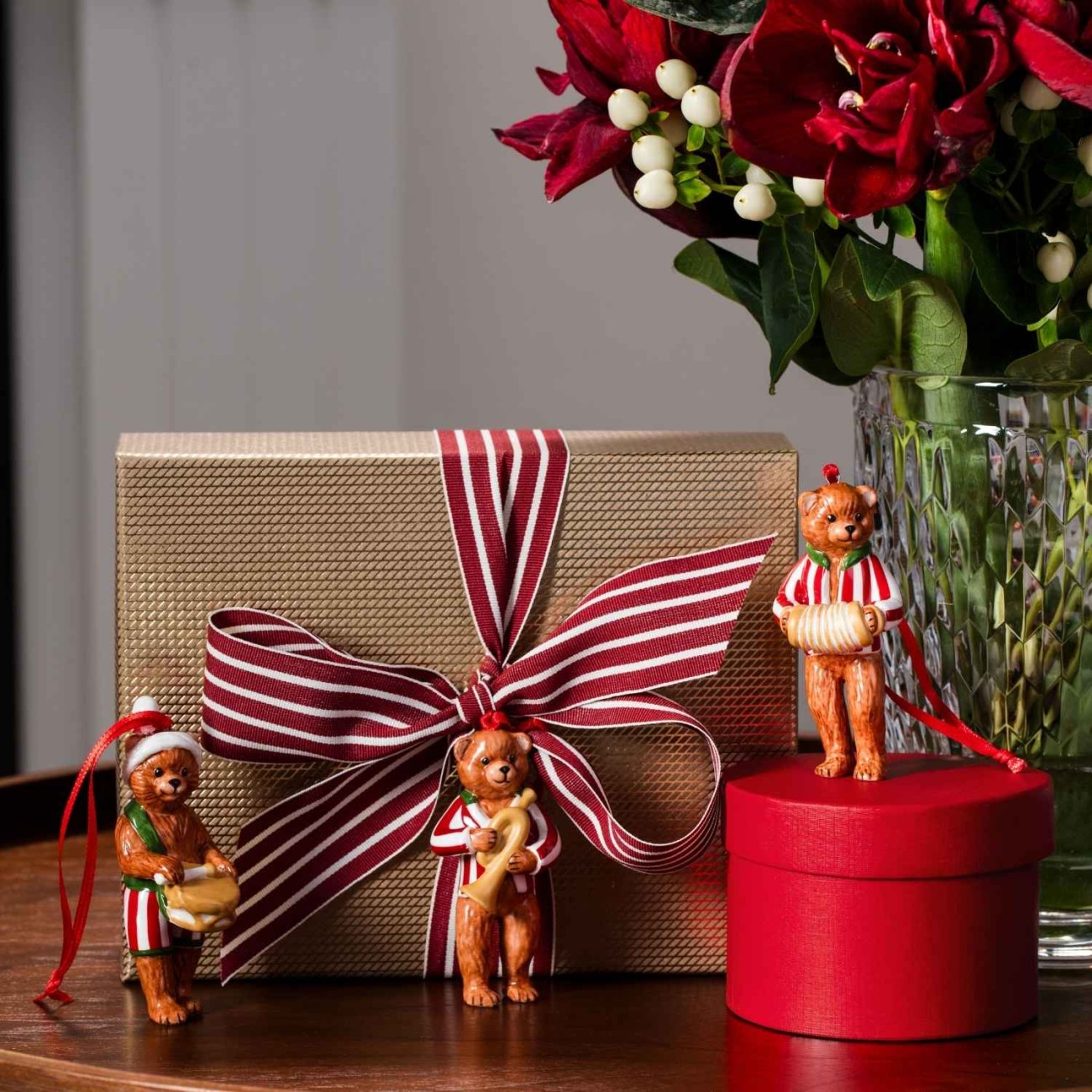 Villeroy & Boch Στολίδι πορσελάνινο σετ 3 τεμ. Teddy Bears σειρά Nostalgic Ornaments Χριστουγεννιάτικα