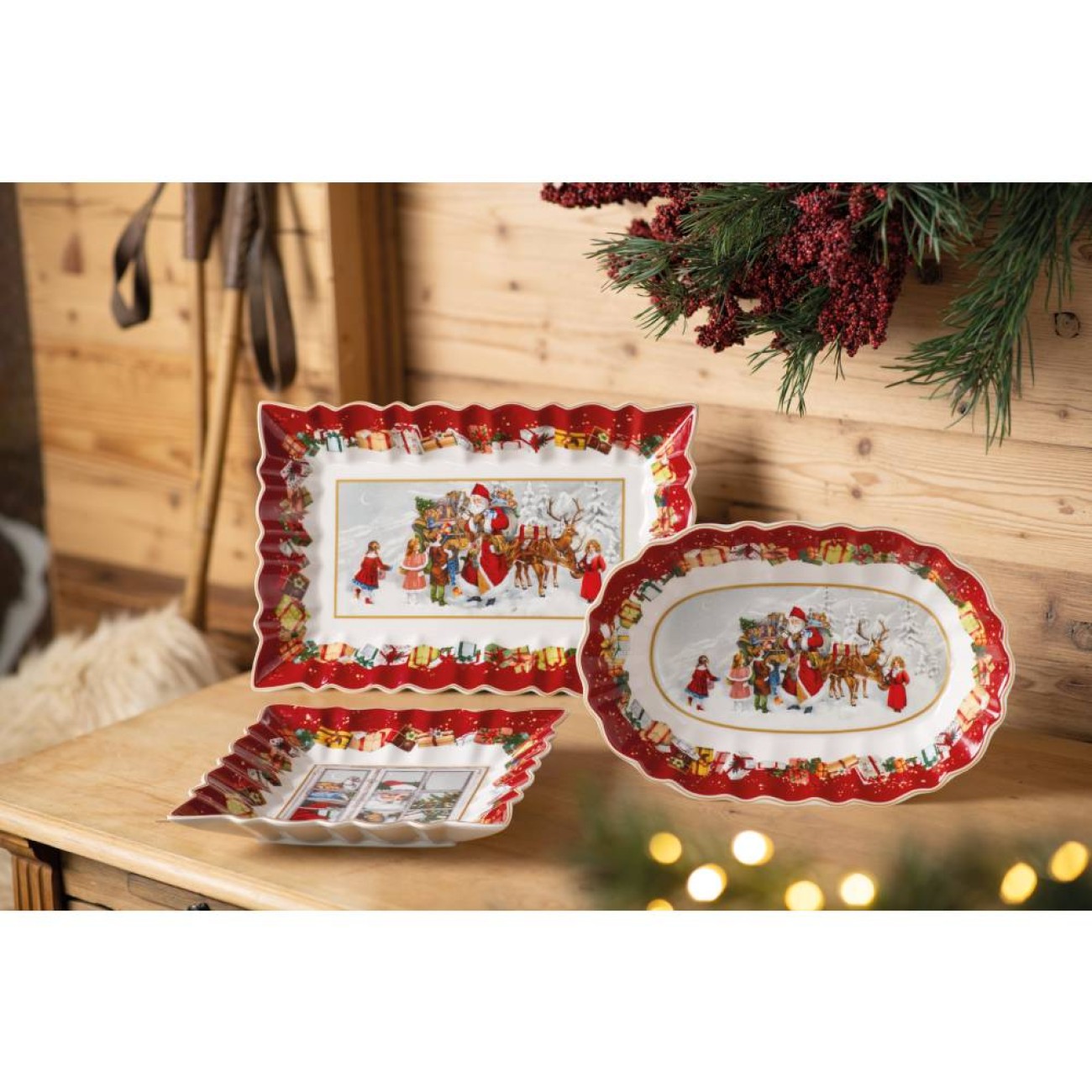 Villeroy & Boch Πιατέλλα παραλληλόγραμμη 35Χ23Χ3,5 εκ. Santa and Kids σειρά Toy's Fantasy Χριστουγεννιάτικα