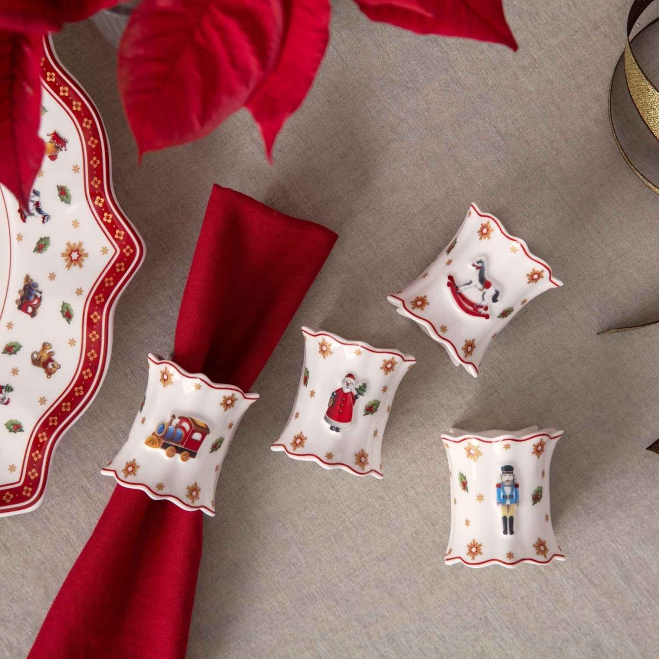 Villeroy & Boch Δαχτυλίδι πετσετών 5,5Χ5 εκ., σετ 4 τεμ. σειρά Toy's Delight Χριστουγεννιάτικα