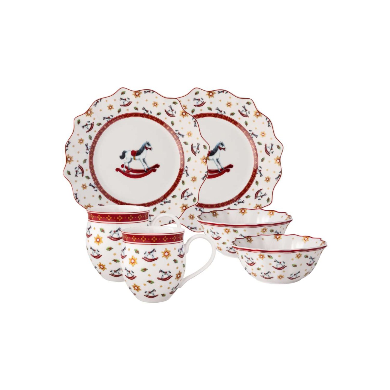 Villeroy & Boch Σετ 6 τεμ. Breakfast for Two Rocking Horse σειρά Toy's Delight Χριστουγεννιάτικα