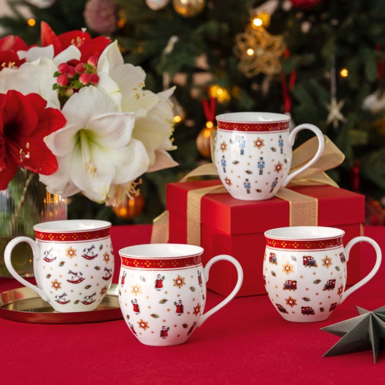 Villeroy & Boch Σετ 4 τεμ. κούπες 0,39 λτ. Anniversary σειρά Toy's Delight Χριστουγεννιάτικα
