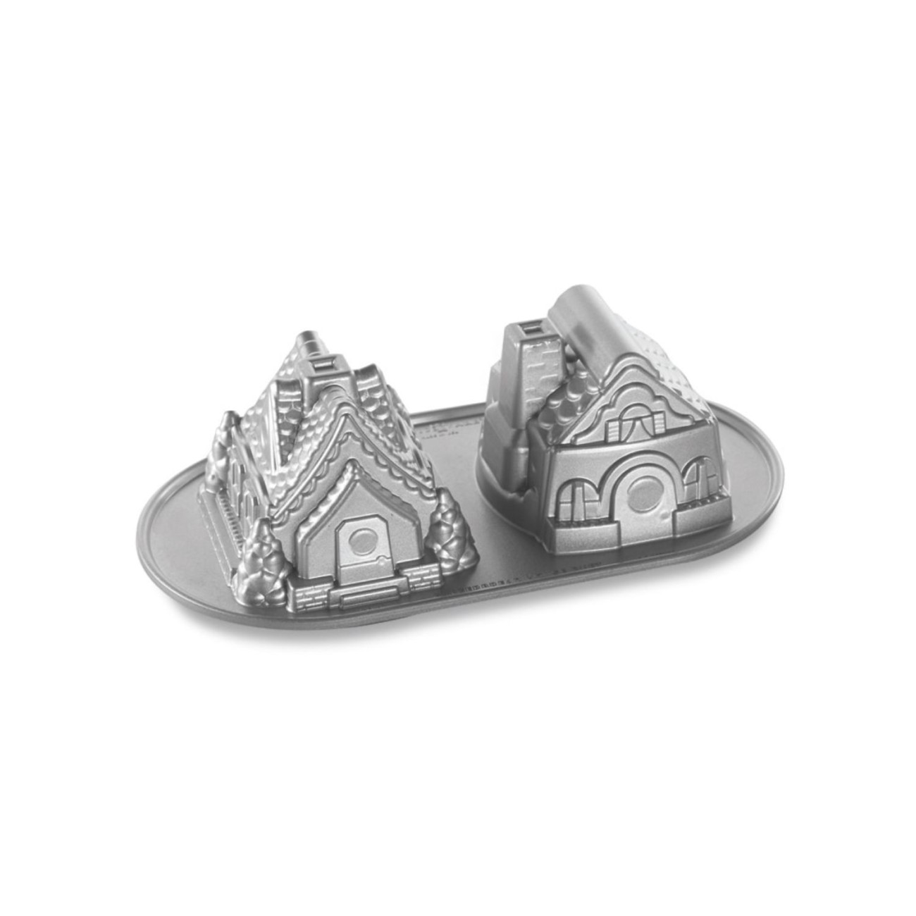 Nordic Ware Φόρμα για 2 κέικ GingerBread House 32x17x9εκ. σειρά Sparkling Silver Holiday Χριστουγεννιάτικα