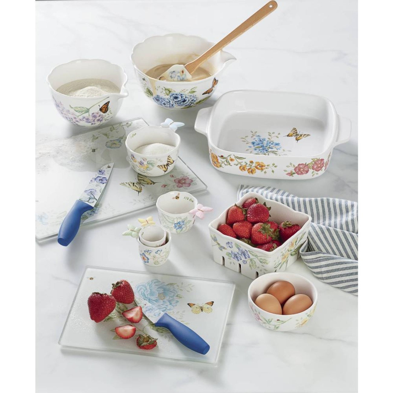 Lenox Βάση κοπής& δίσκος 33.02 x 25.4 x 1.27εκ Butterfly Meadow Αξεσουάρ Σερβιρίσματος