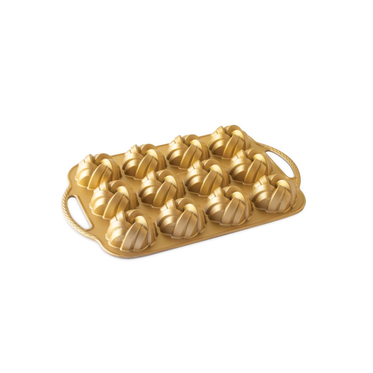 Nordic Ware Φόρμα για 12 μικρά κέικ με τρύπα σε πλεκτό σχήμα 38x25x4εκ. σειρά Premier Gold Φόρμες Κέικ