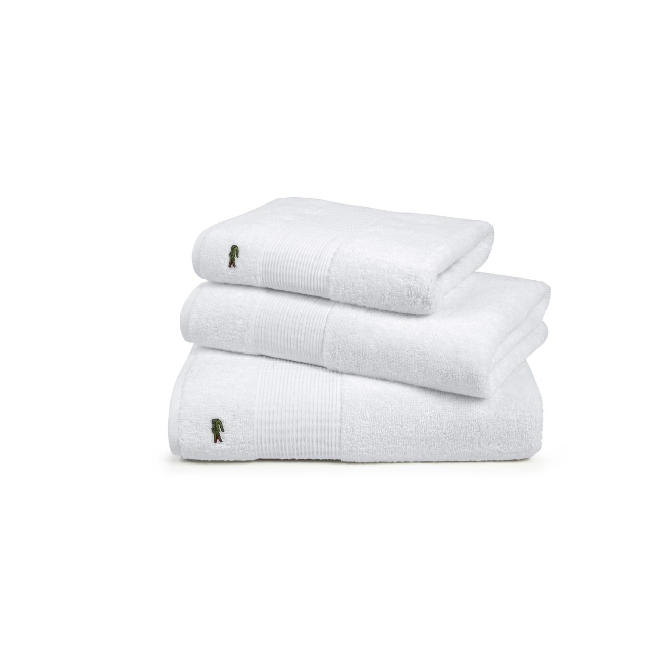 Lacoste Πετσέτα σώματος 100x150εκ. χρώμα Λευκό σειρά Le Croco Πετσέτες