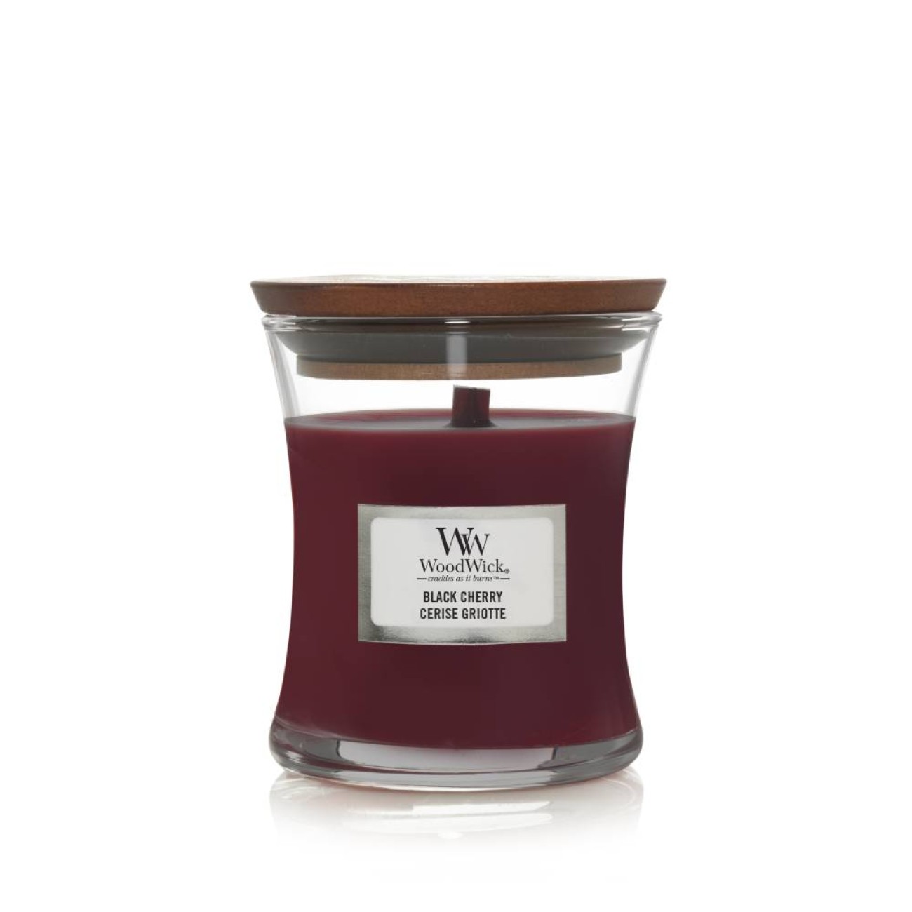 WoodWick Αρωματικό Κερί σε Γυάλινο Δοχείο Small σειρά Black Cherry
 Γυάλινα δοχεία Woodwick