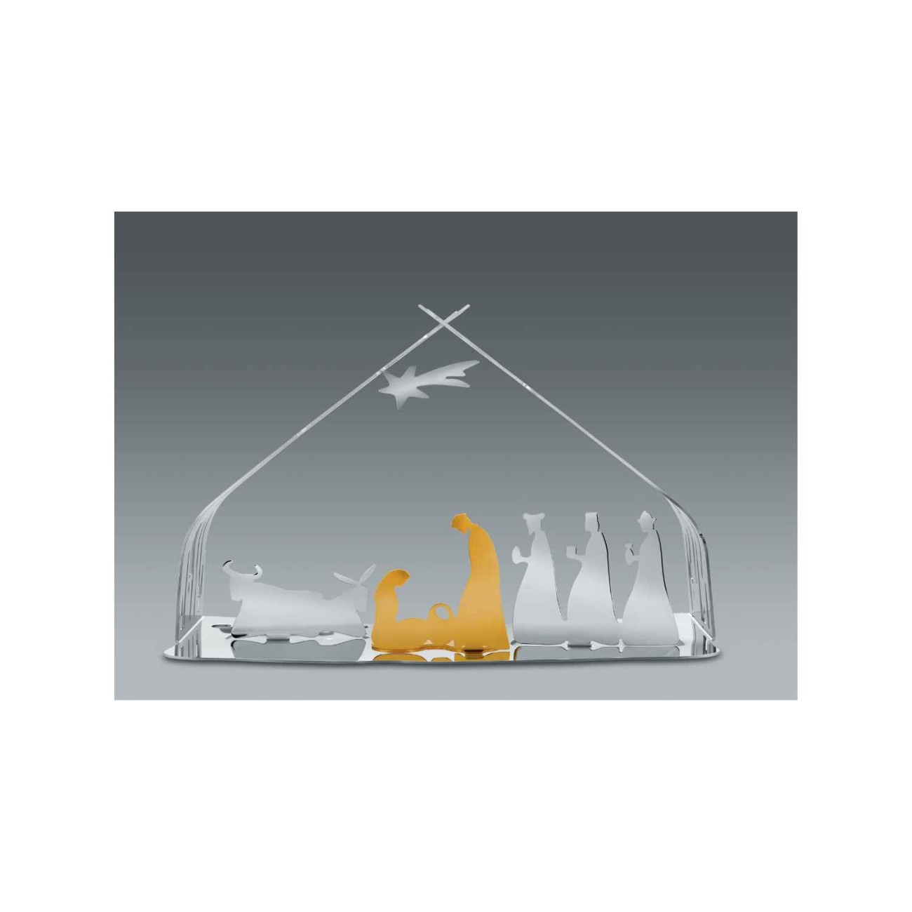 Alessi Φάτνη White/Gold Steel 23x13x10εκ σειρά Bark Χριστουγεννιάτικα