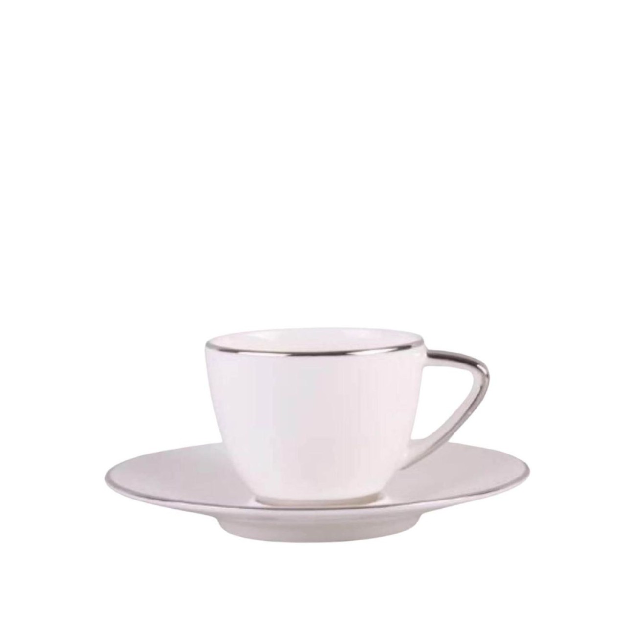 Prouna Φλυτζάνι εσπρέσσο Fine Bone China σειρά Dimora Platinum Φλυτζάνια με πιάτα