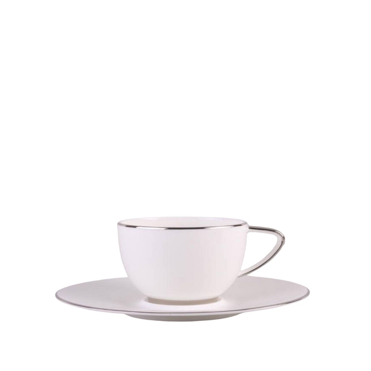 Prouna Φλυτζάνι καφέ/τσαγιού Fine Bone China σειρά Dimora Platinum Φλυτζάνια με πιάτα