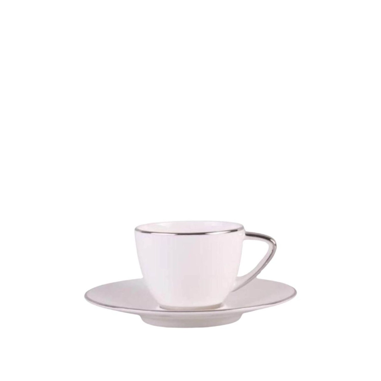 Prouna Πιάτο Εσπρέσσο Fine Bone China σειρά Dimora Platinum Φλυτζάνια με πιάτα