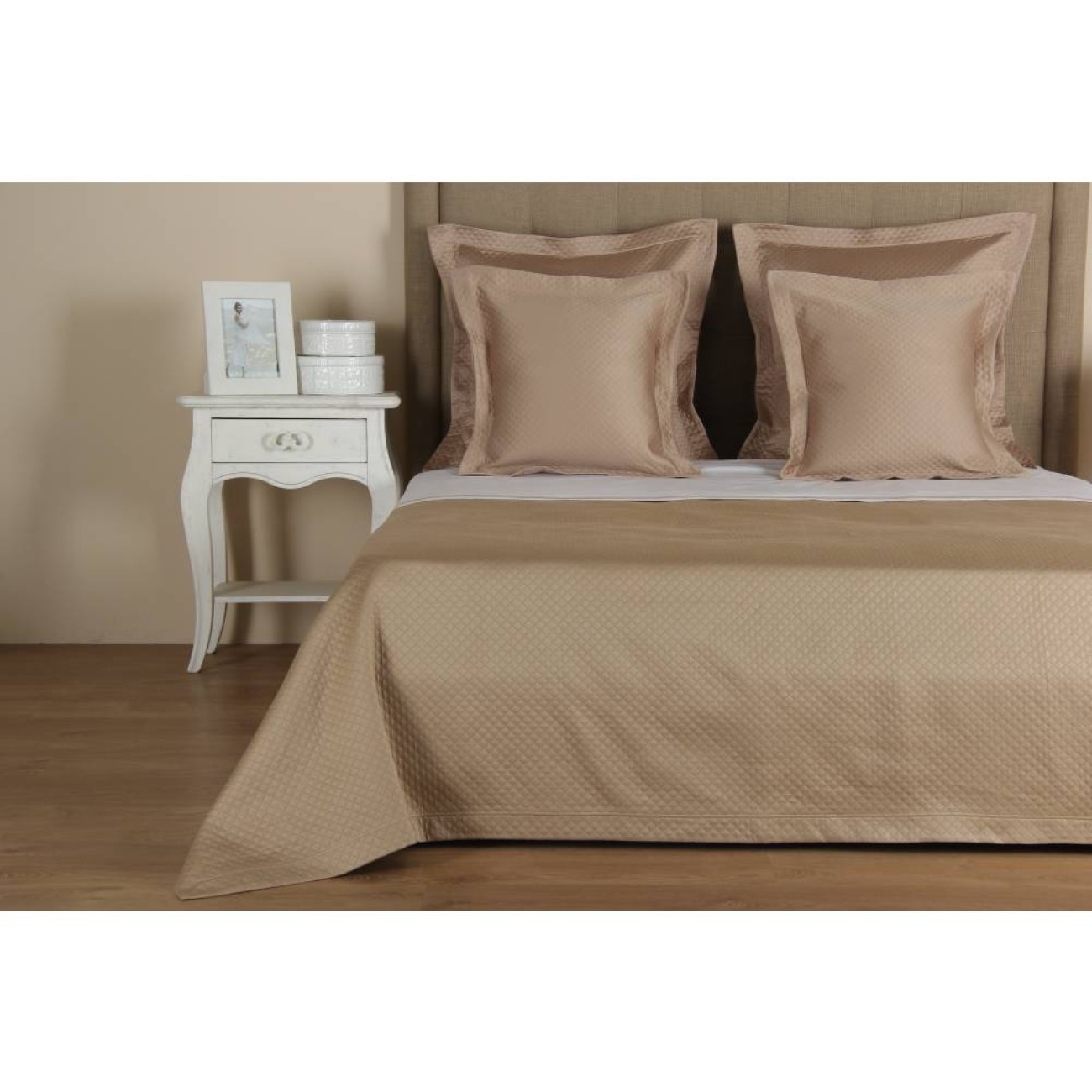 Frette Κάλυμμα κρεβατιού πικέ 240Χ260εκ.ζακάρ χρώμα χακί 100% βαμβάκι σειρά Melody Καλύμματα