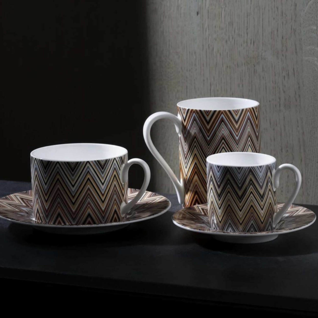 Missoni Σετ 2 Τεμ. Φλυτζάνι/πιάτο καφέ 0,20λτ. σειρά Zig Zag Jarris 148
 Φλυτζάνια με πιάτα