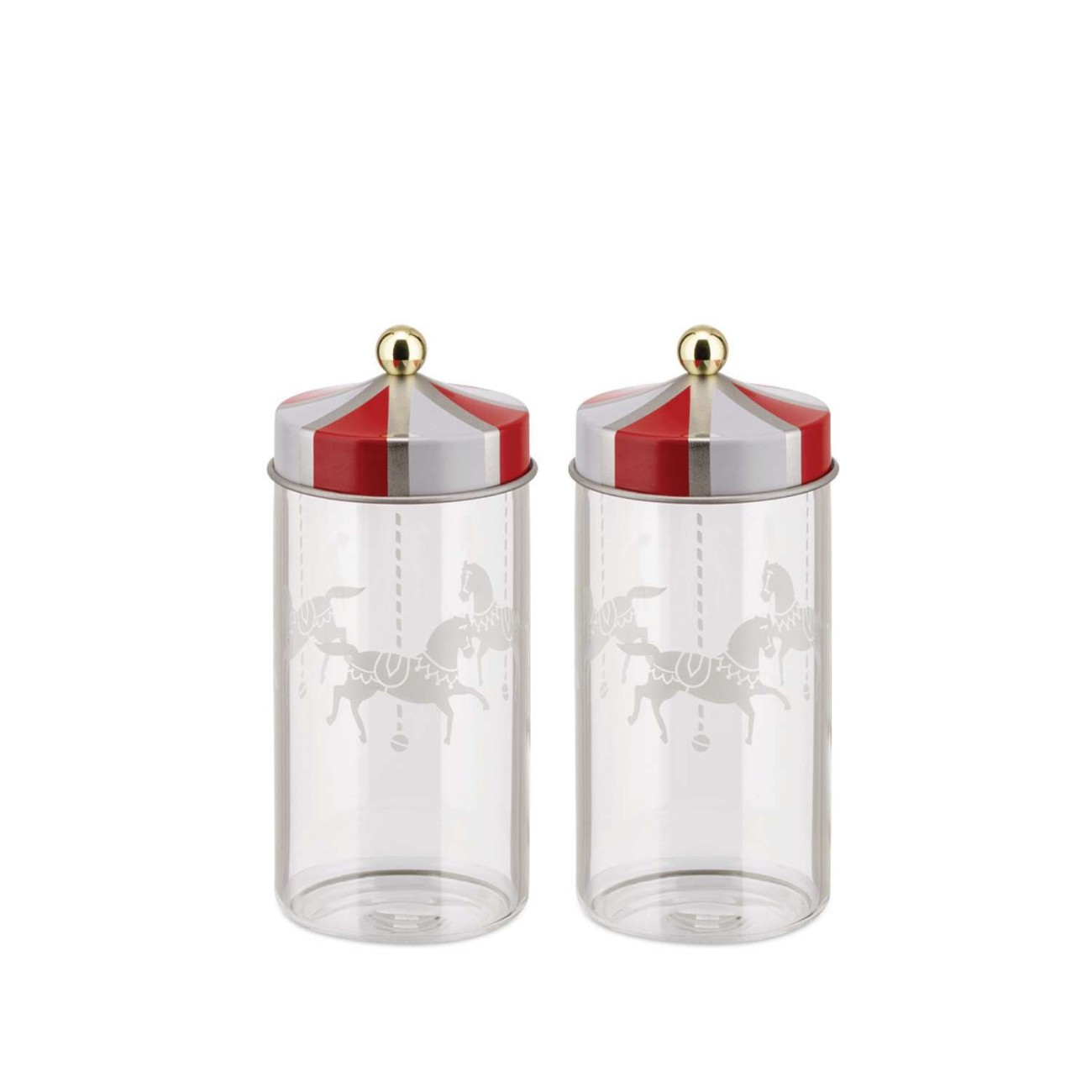 Alessi Σετ 2 τεμ. δοχείο αποθήκευσης μπαχαρικών 14 εκ. σειρά Circus Δοχεία Τροφίμων