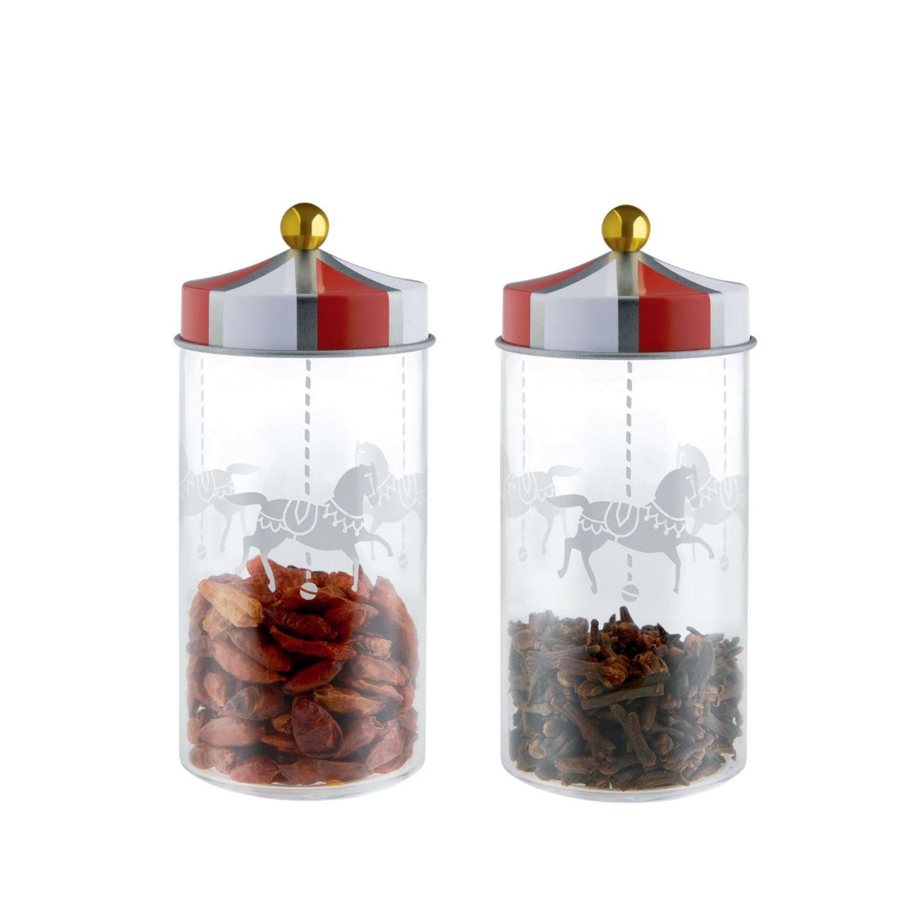 Alessi Σετ 2 τεμ. δοχείο αποθήκευσης μπαχαρικών 14 εκ. σειρά Circus Δοχεία Τροφίμων