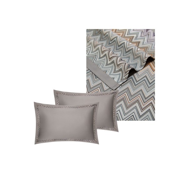 Missoni Σετ σεντόνια 280x260εκ./270x300εκ. & 2 μαξιλαροθήκες green multicolor σειρά John Re-edition
